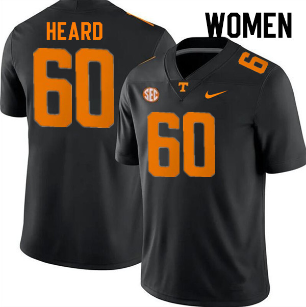 Women #60 Jeremias Heard Tennessee Volunteers College Football Jerseys Stitched-Black